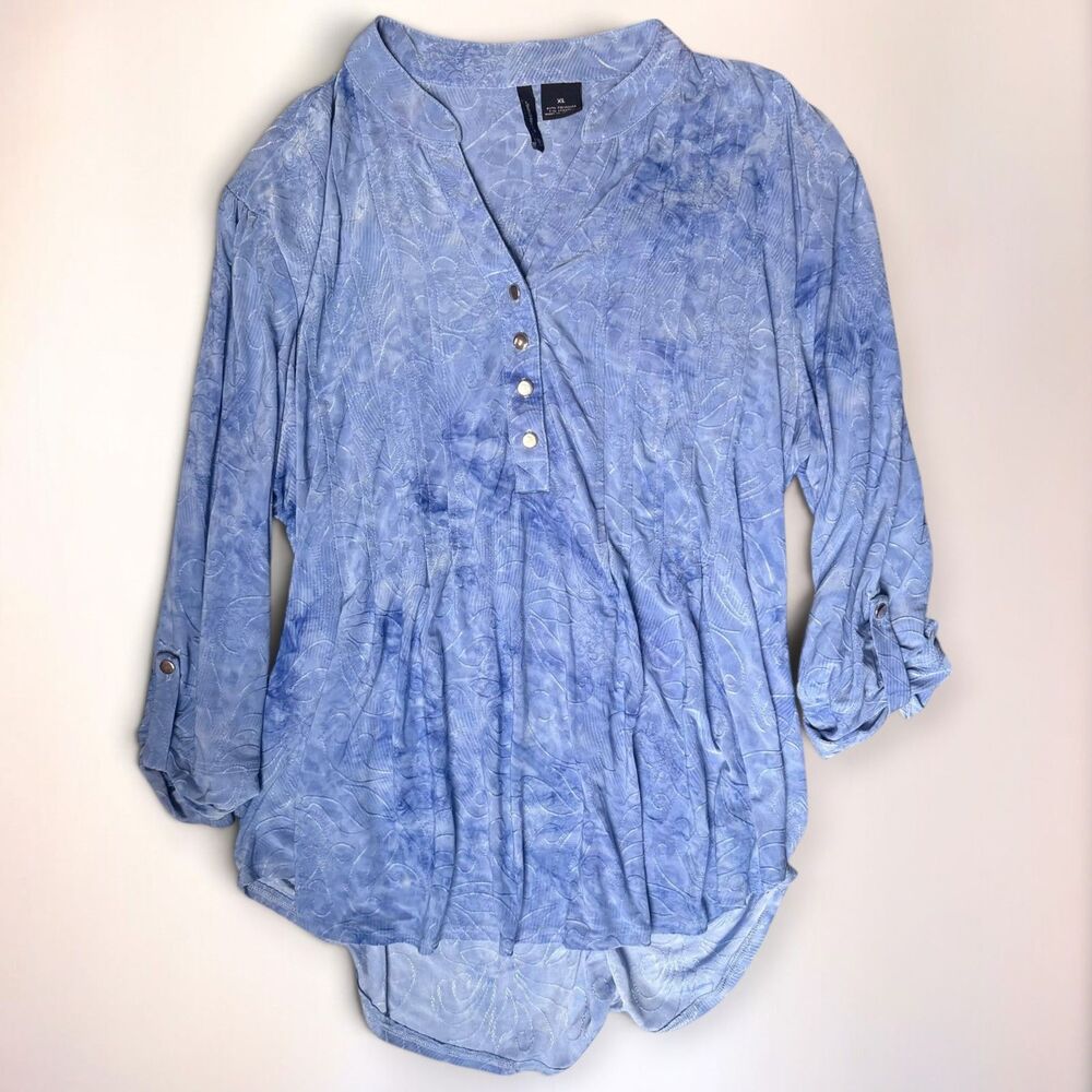 New Directions Blouse Womens XL Blue